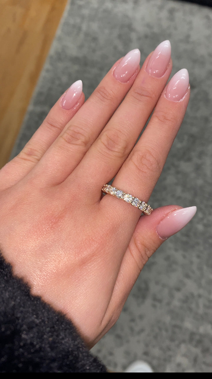 Round Cut U-Prong Eternity Band