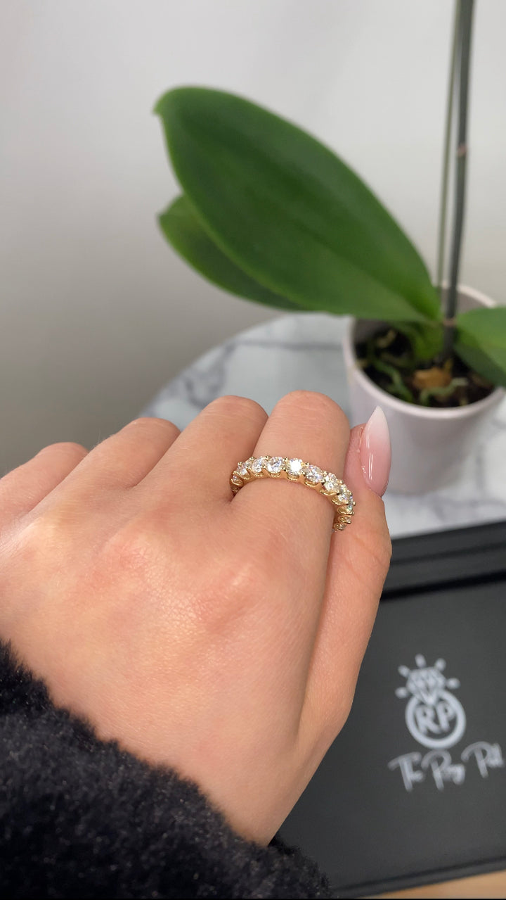 Round Cut U-Prong Eternity Band