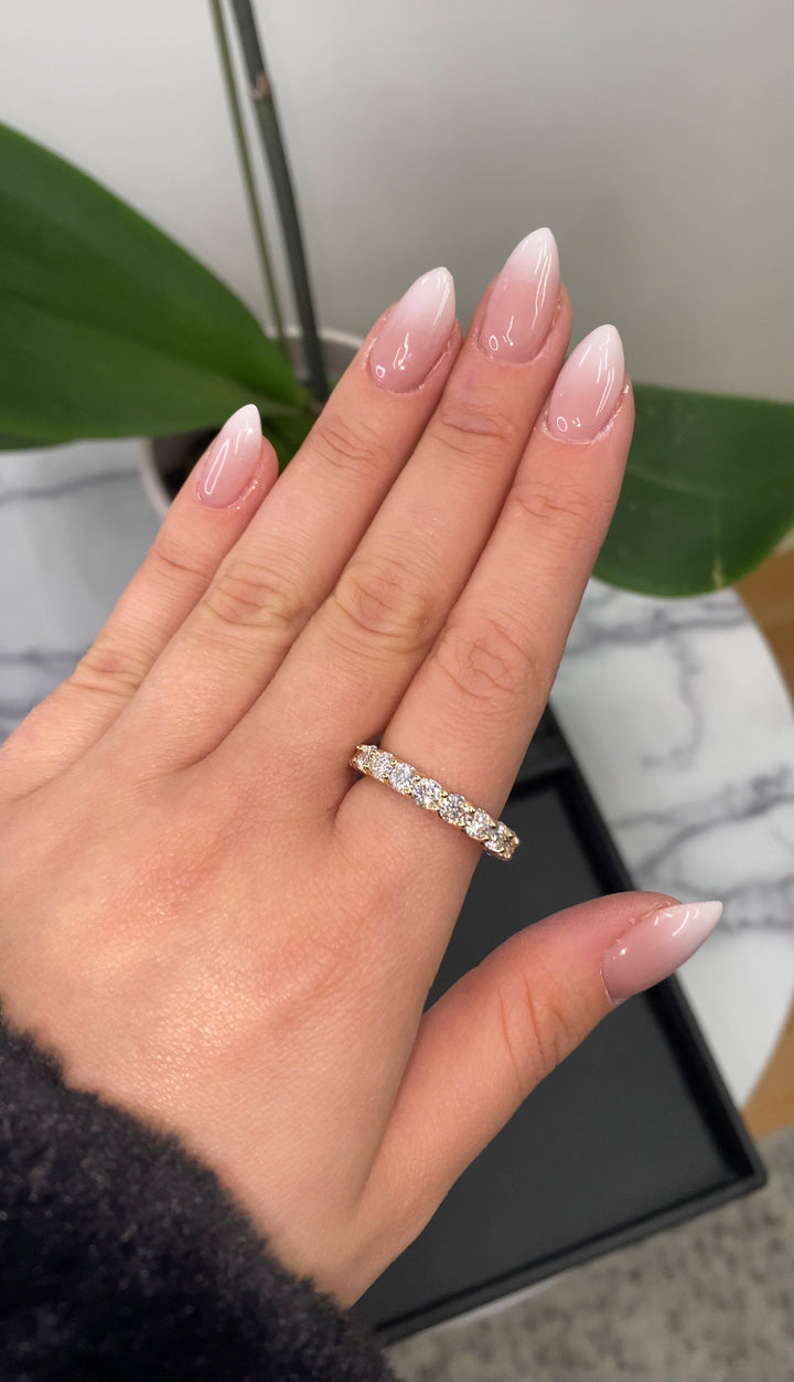 Round Cut U-Prong Eternity Band