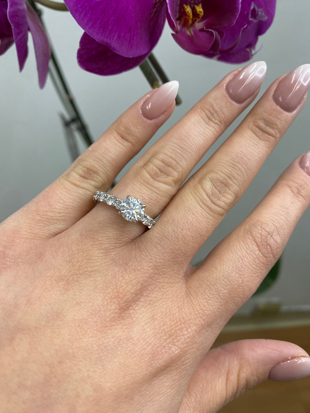 Round Cut Eternity Engagement Ring