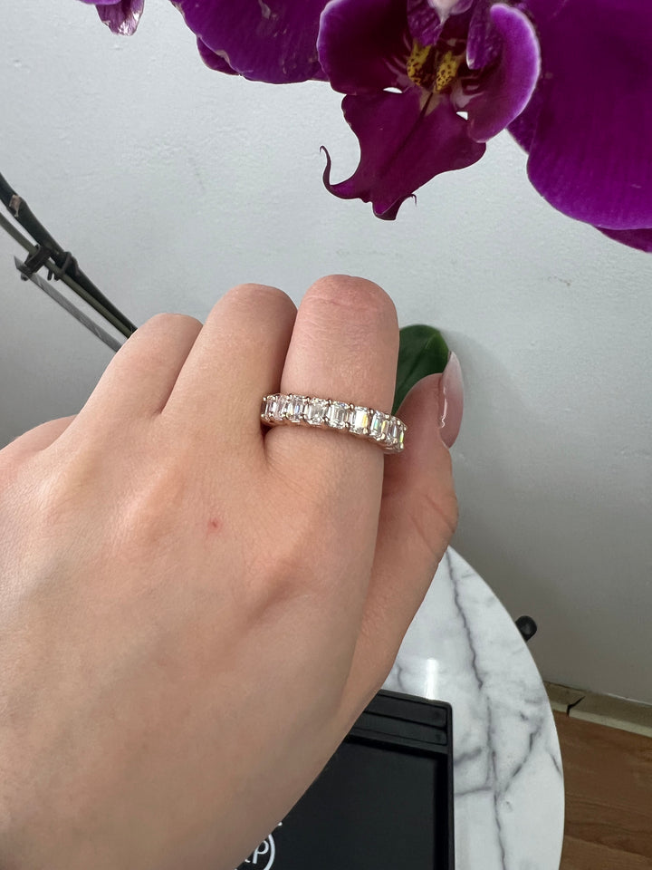 Emerald Cut  Eternity Band