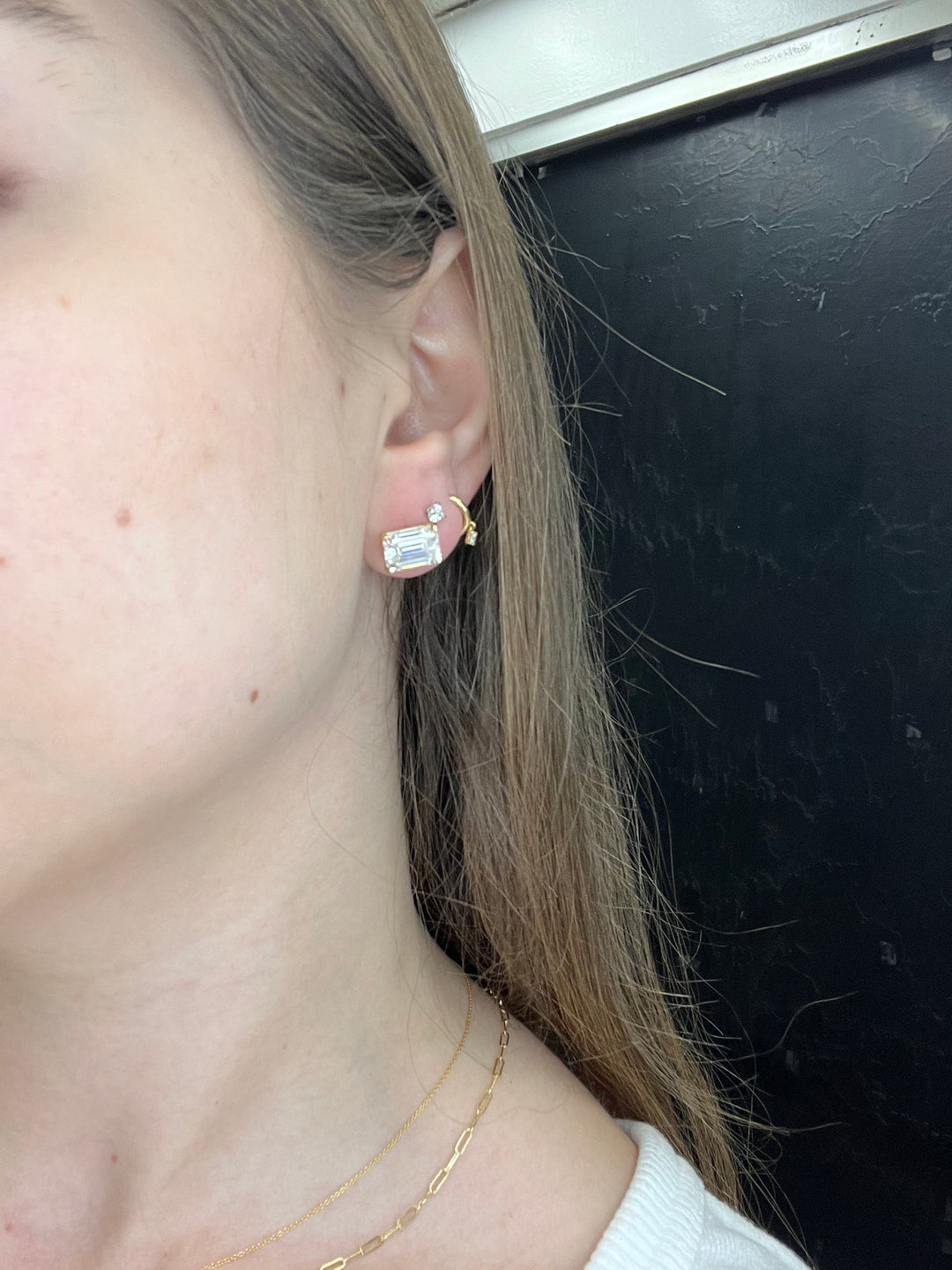 Emerald Cut Studs