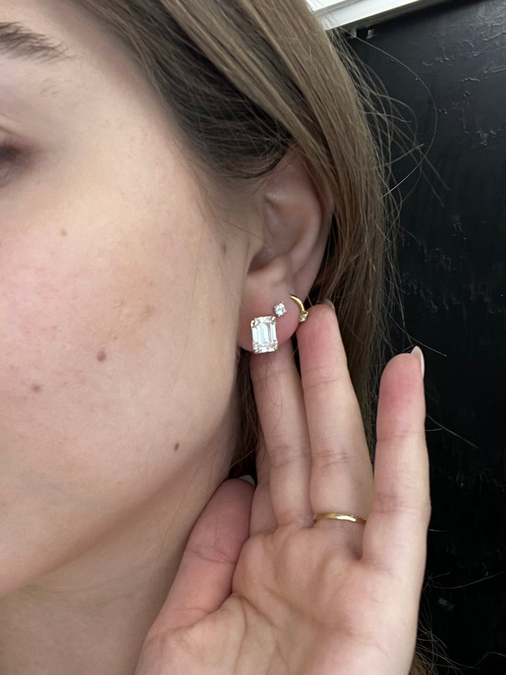 Emerald Cut Studs