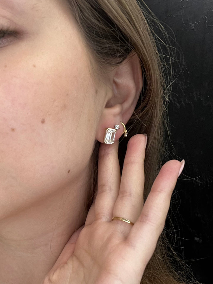 Emerald Cut Studs
