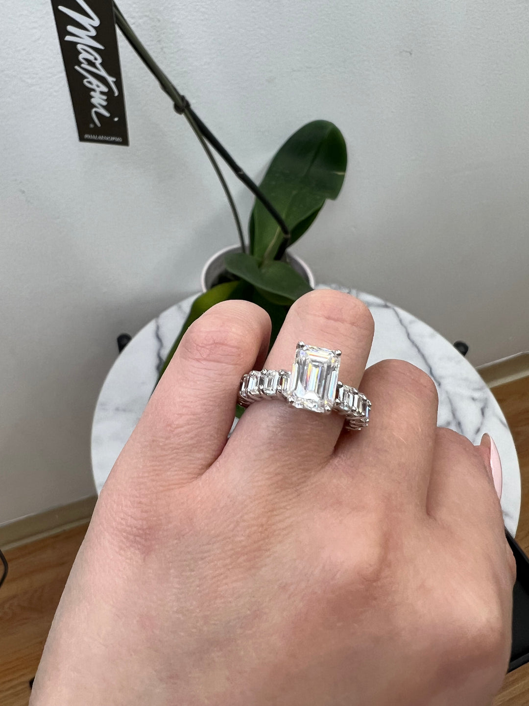 Emerald Cut Eternity Engagement Ring (U-Prong Setting)