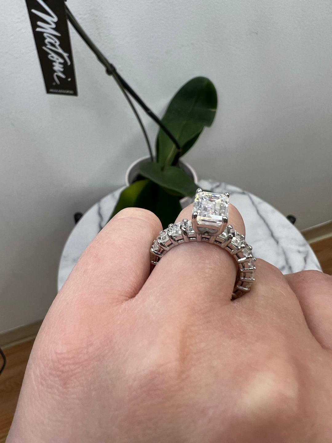 Emerald Cut Eternity Engagement Ring (U-Prong Setting)