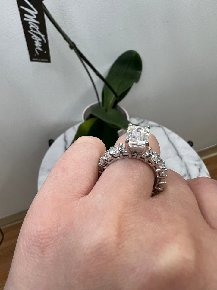 Emerald Cut Eternity Engagement Ring (U-Prong Setting)