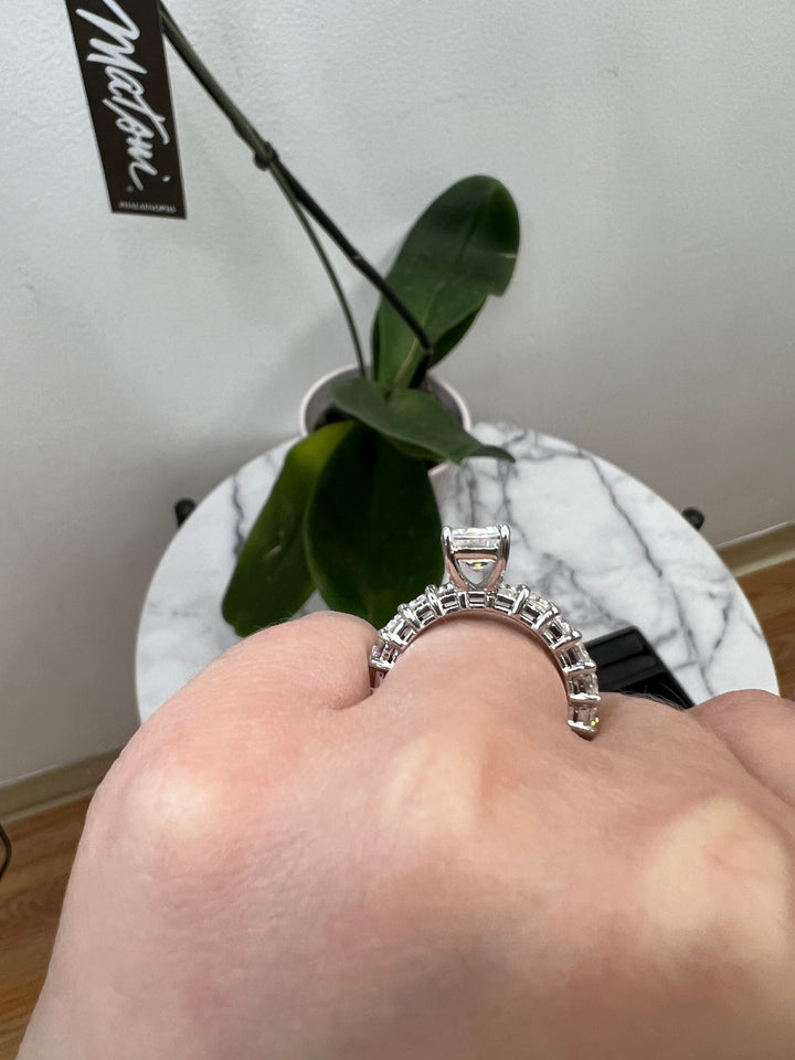 Emerald Cut Eternity Engagement Ring (U-Prong Setting)