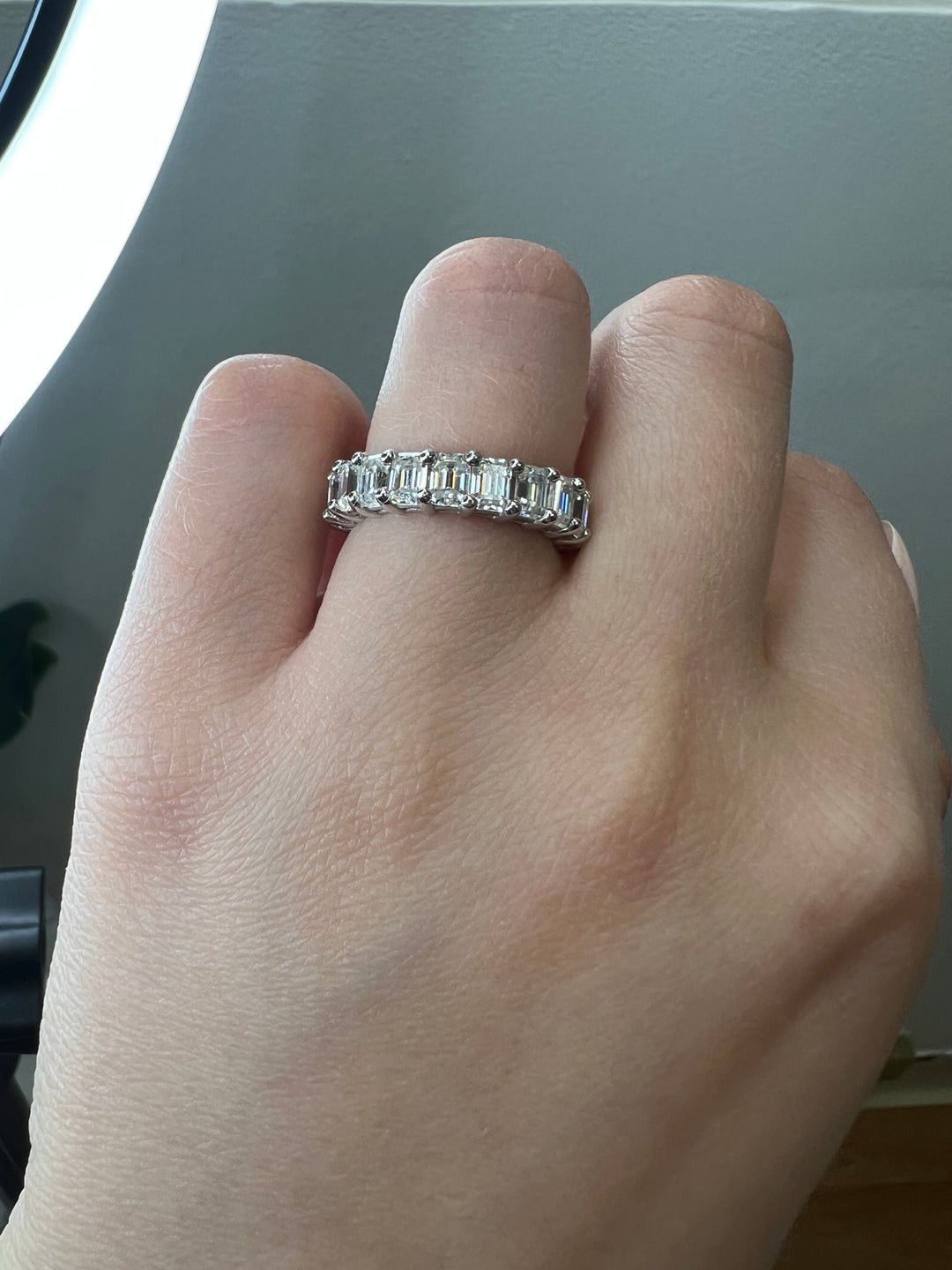 Emerald Cut Eternity Band - U Prong Setting