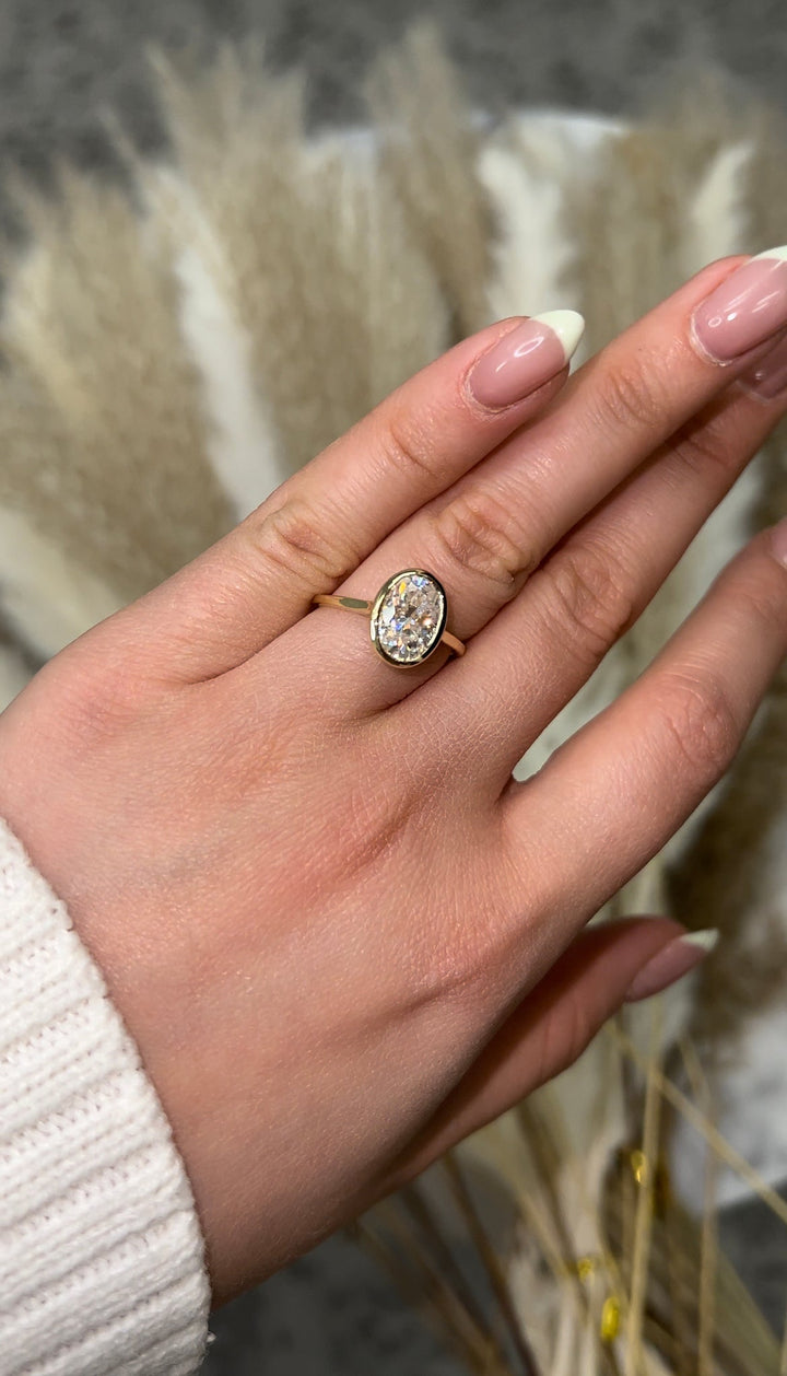 Bezel Set  Oval Cut Engagement Ring