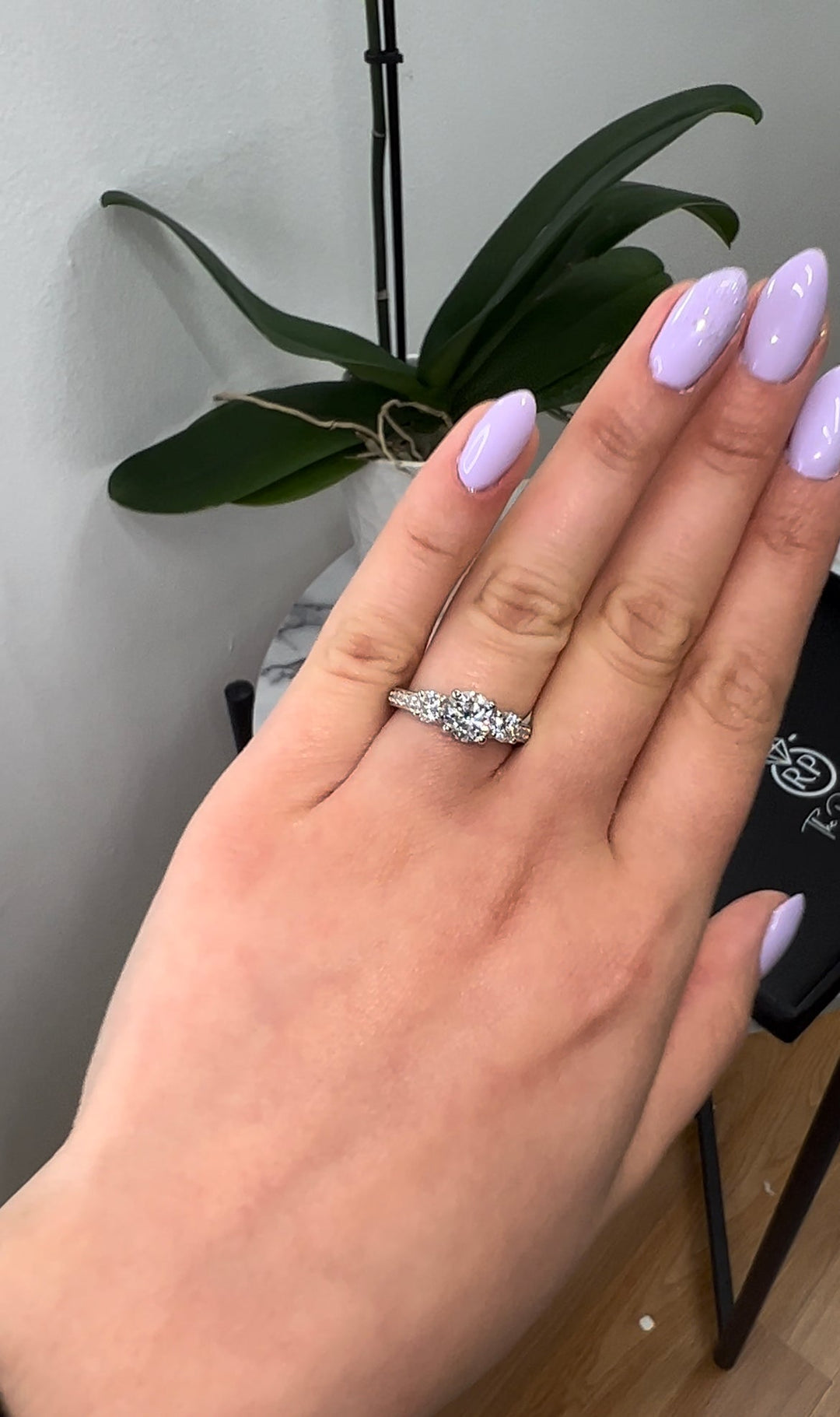 Round Cut Engagement Ring With Sidestones