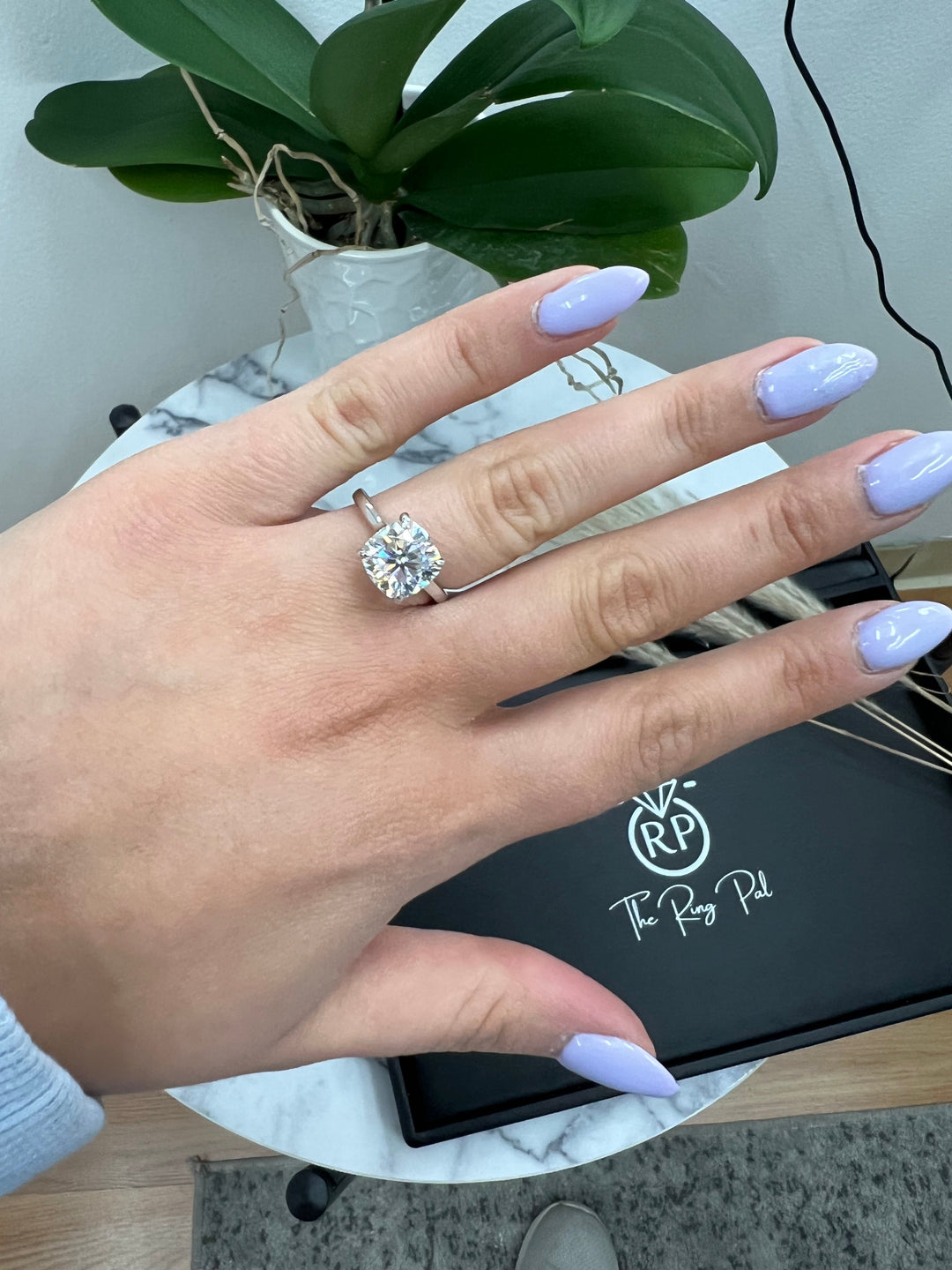 Cushion Cut Solitaire Engagement Ring with Hidden Halo