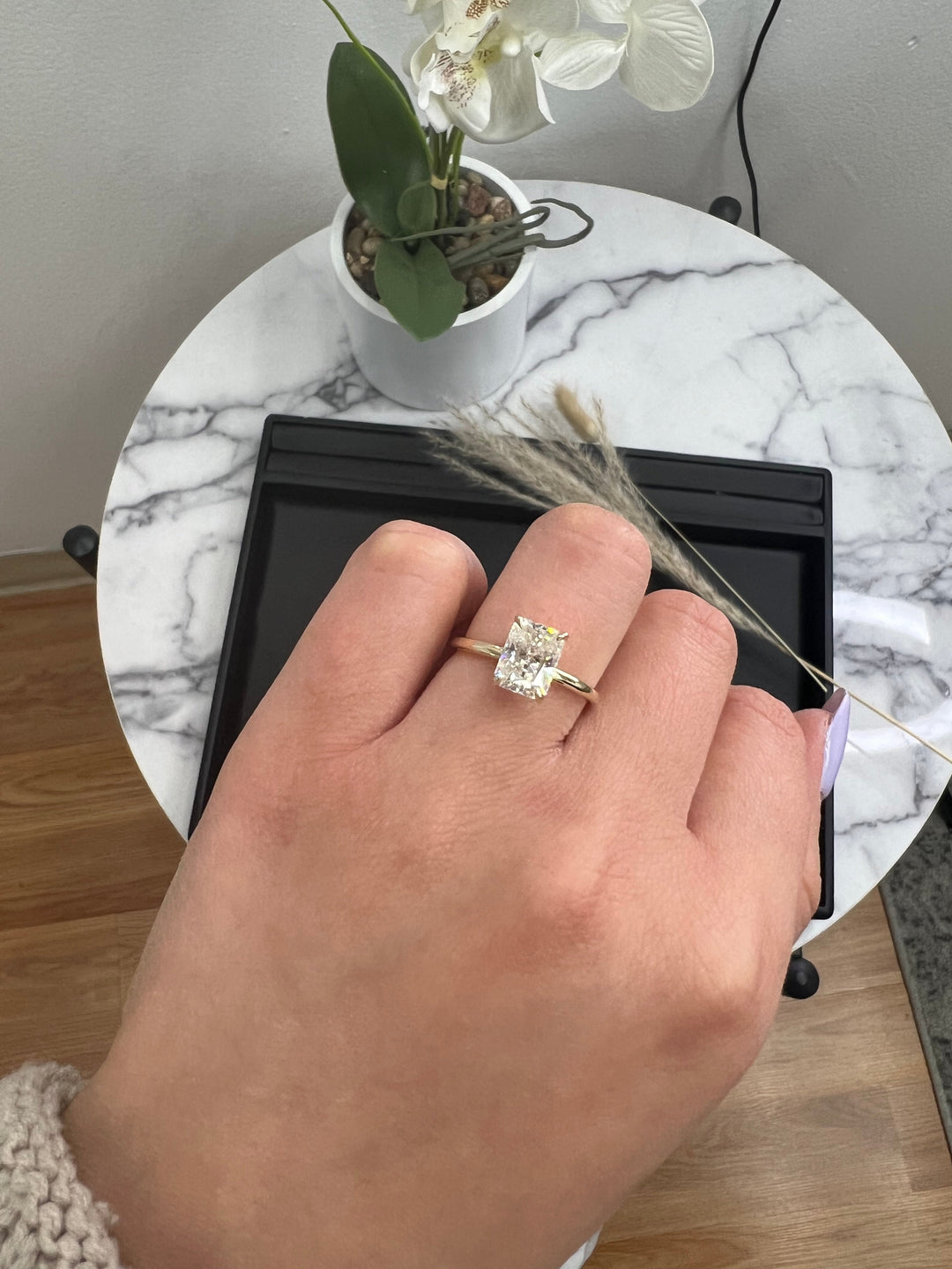 Radiant Cut Solitaire Claw Prong Engagement Ring