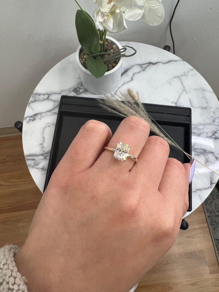 Radiant Cut Solitaire Claw Prong Engagement Ring