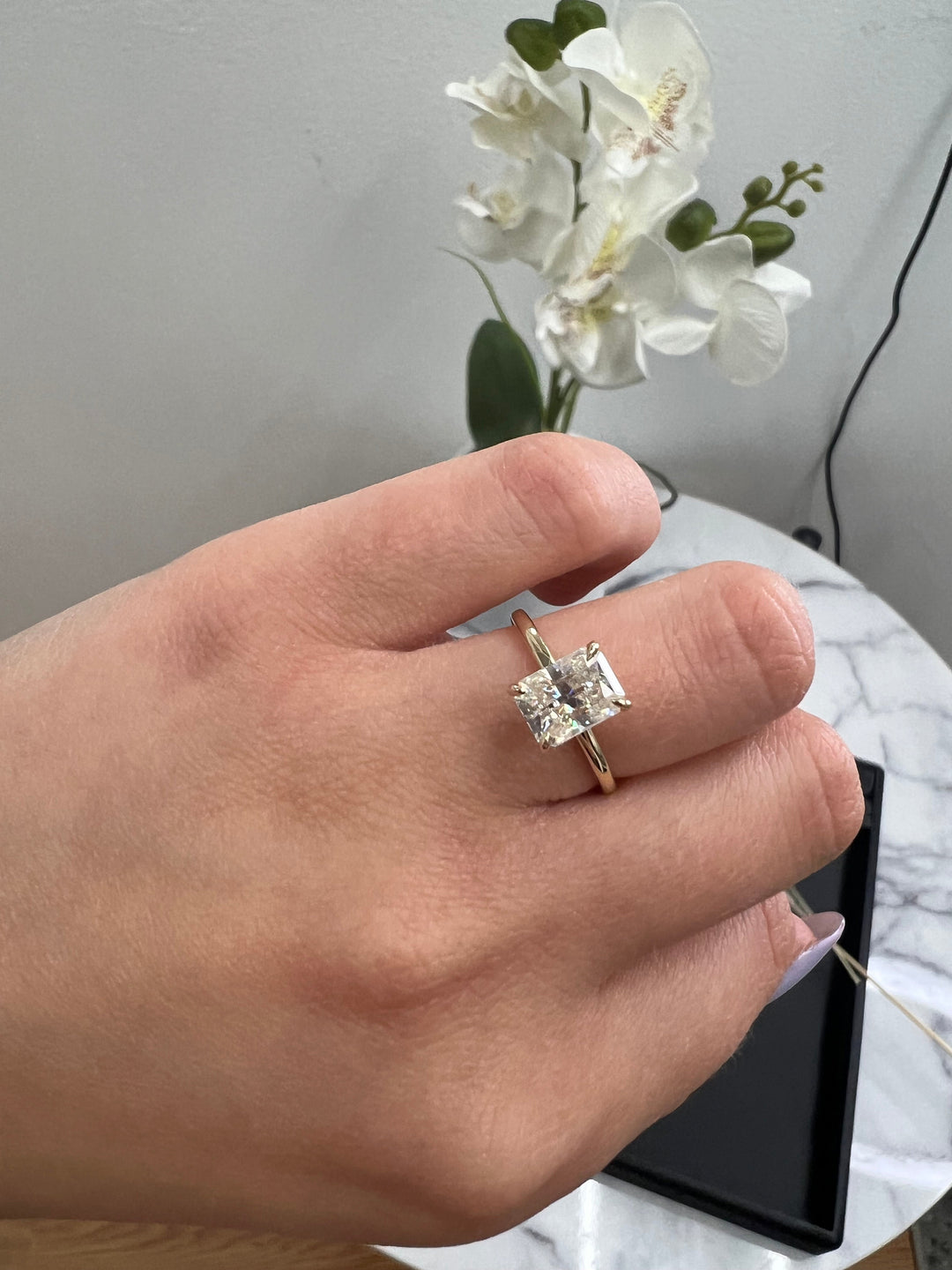 Radiant Cut Solitaire Claw Prong Engagement Ring