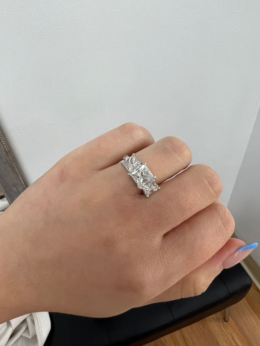 Princess Cut 3 Stone Engagement Ring