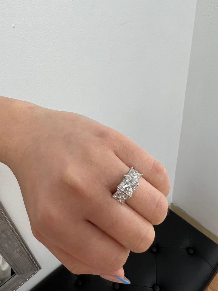 Princess Cut 3 Stone Engagement Ring