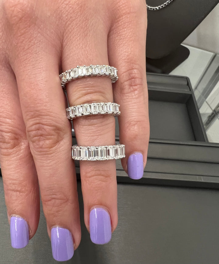 Emerald Cut  Eternity Band