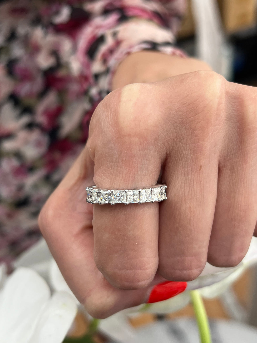 Princess Cut Eternity Band