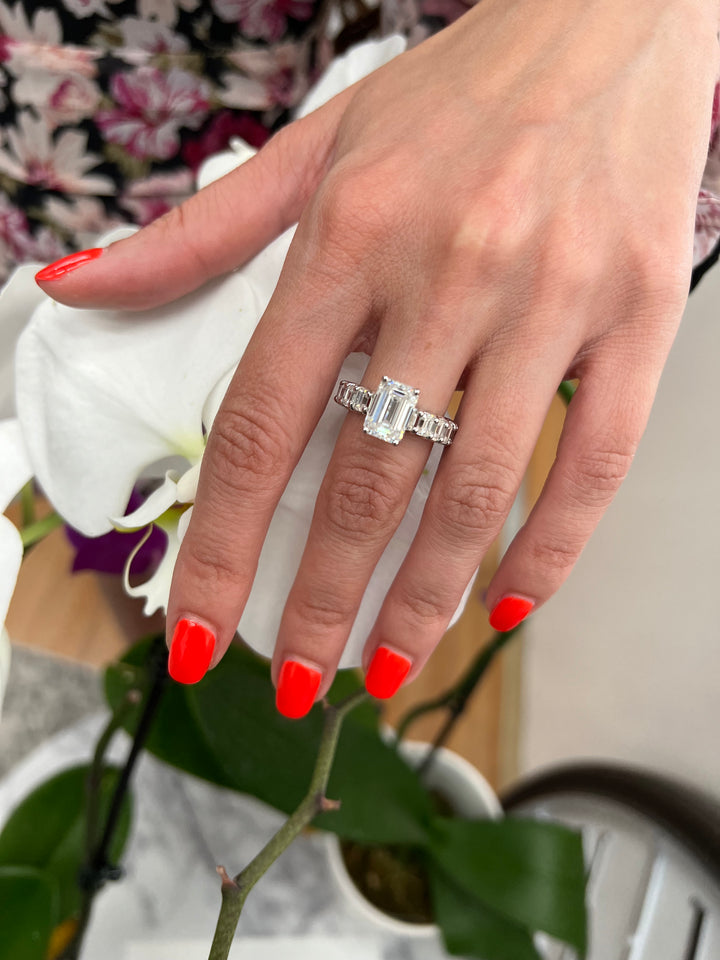 Emerald Cut Eternity Engagement Ring