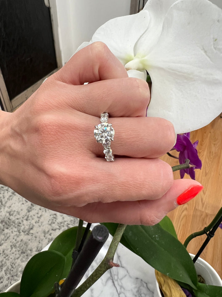 Round Cut Eternity Engagement Ring