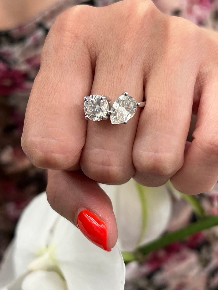 Round &amp; Pear Cut Engagement Ring