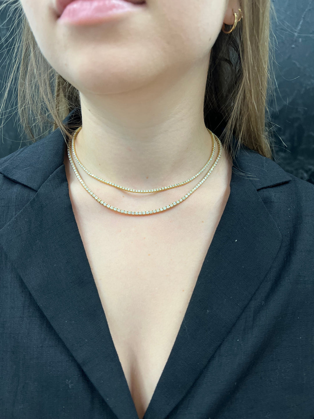 7 Carat 4 Prong Tennis Necklace Solid Gold