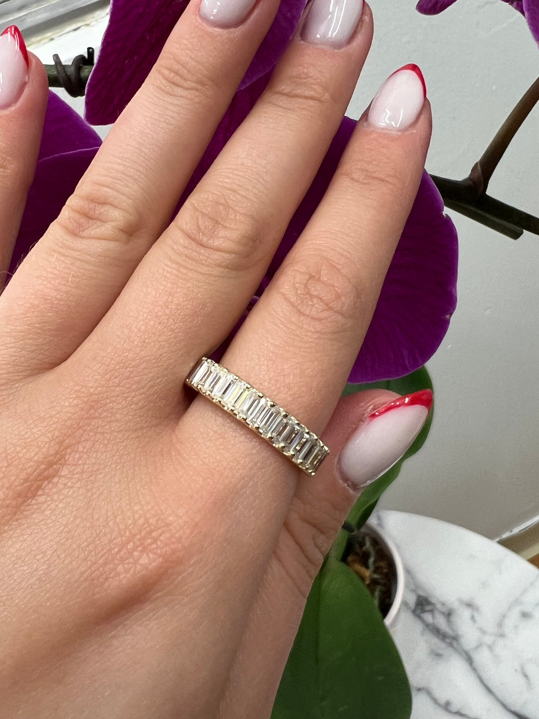 Baguette Cut Eternity Band in U Prong Setting