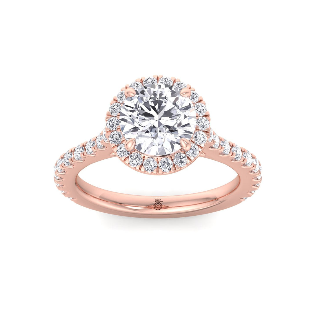 Round Cut Halo Engagement Ring