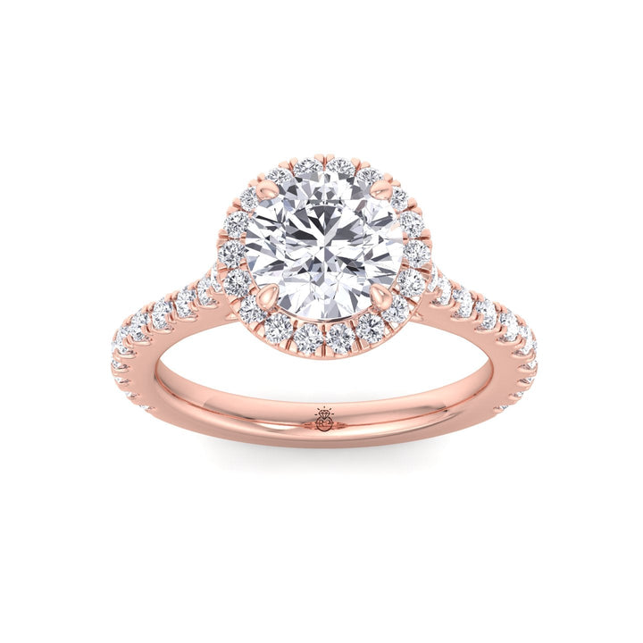 Round Cut Halo Engagement Ring