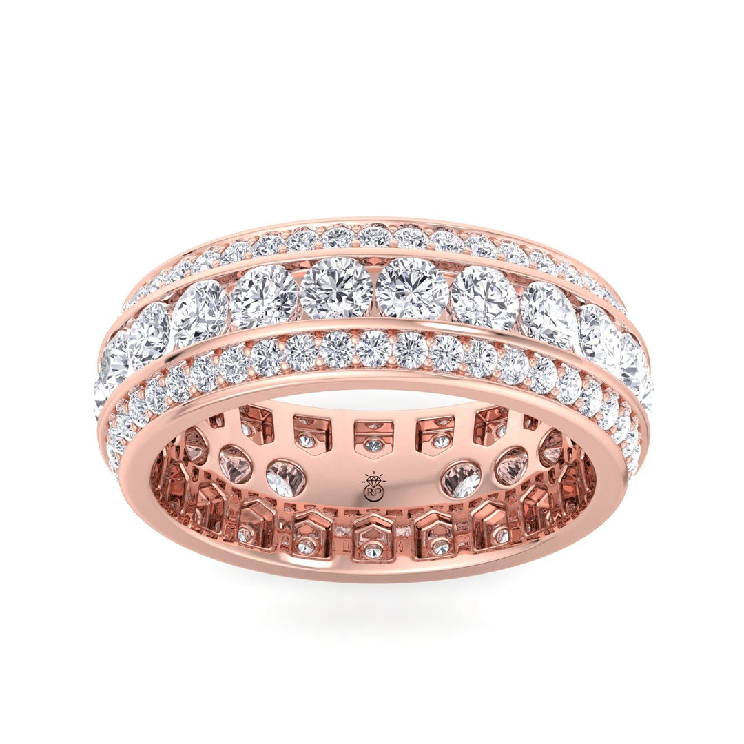 Exclusive 3 Row Round Eternity Band