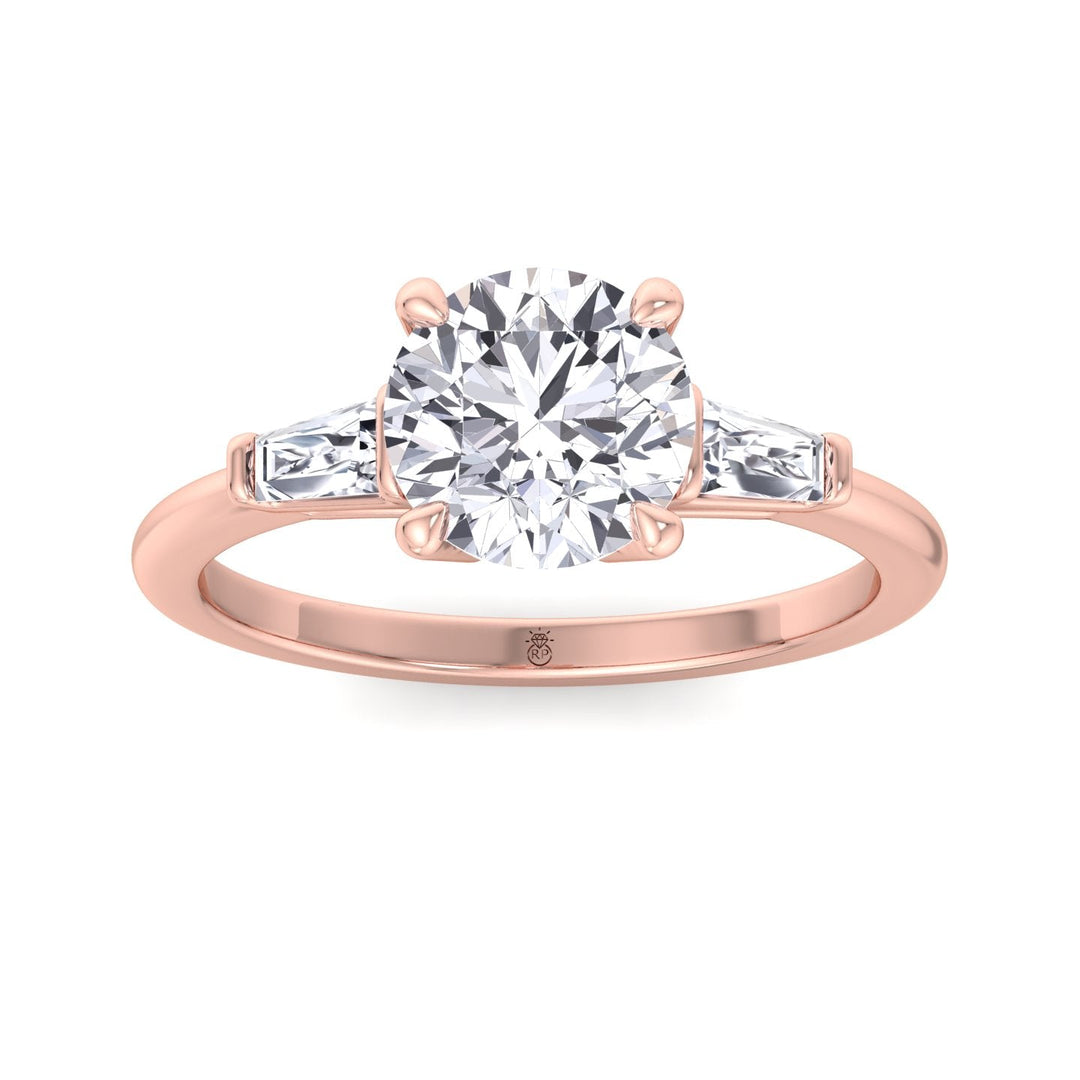Tapered Baguette Round Cut Engagement Ring