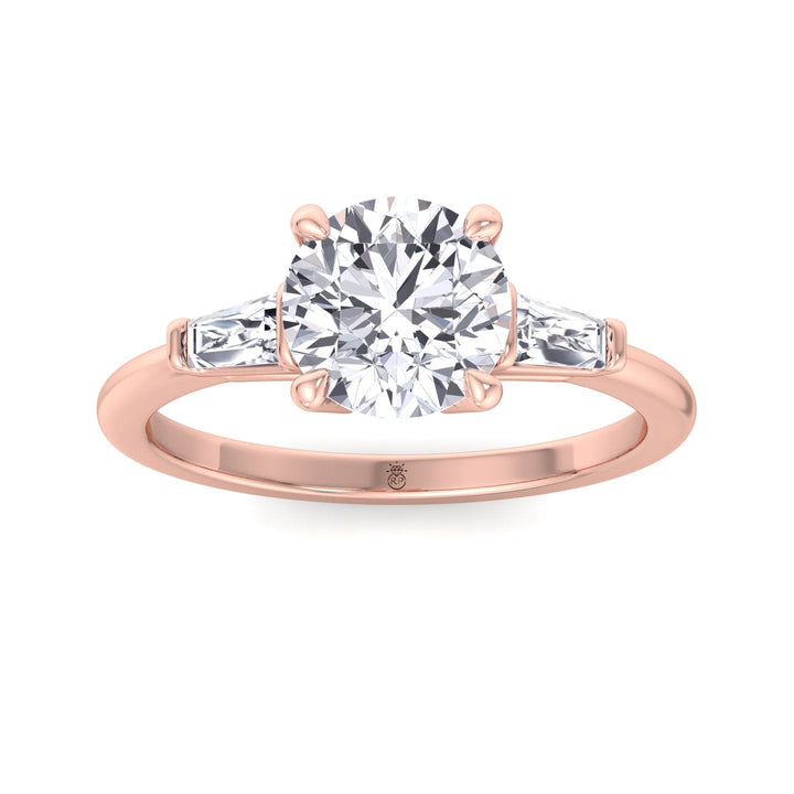 Tapered Baguette Round Cut Engagement Ring