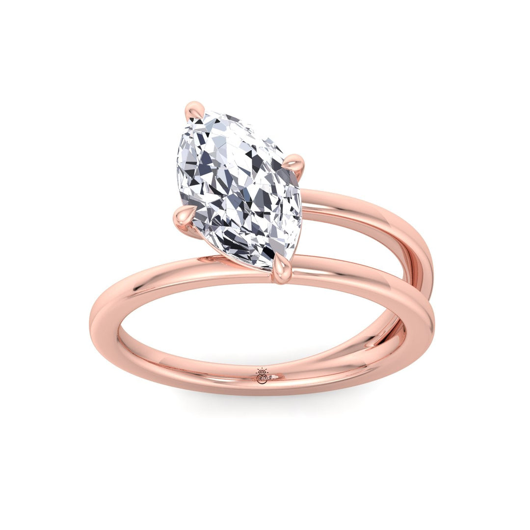 Twist Band Solitare Moval Engagement Ring