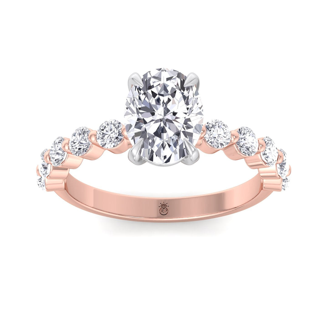 Multiple Stone Oval Cut Engagement Ring
