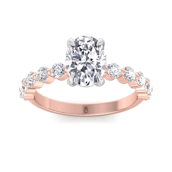 Multiple Stone Oval Cut Engagement Ring