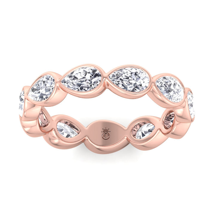 Bezel Set East To West Pear Shape Eternity Band