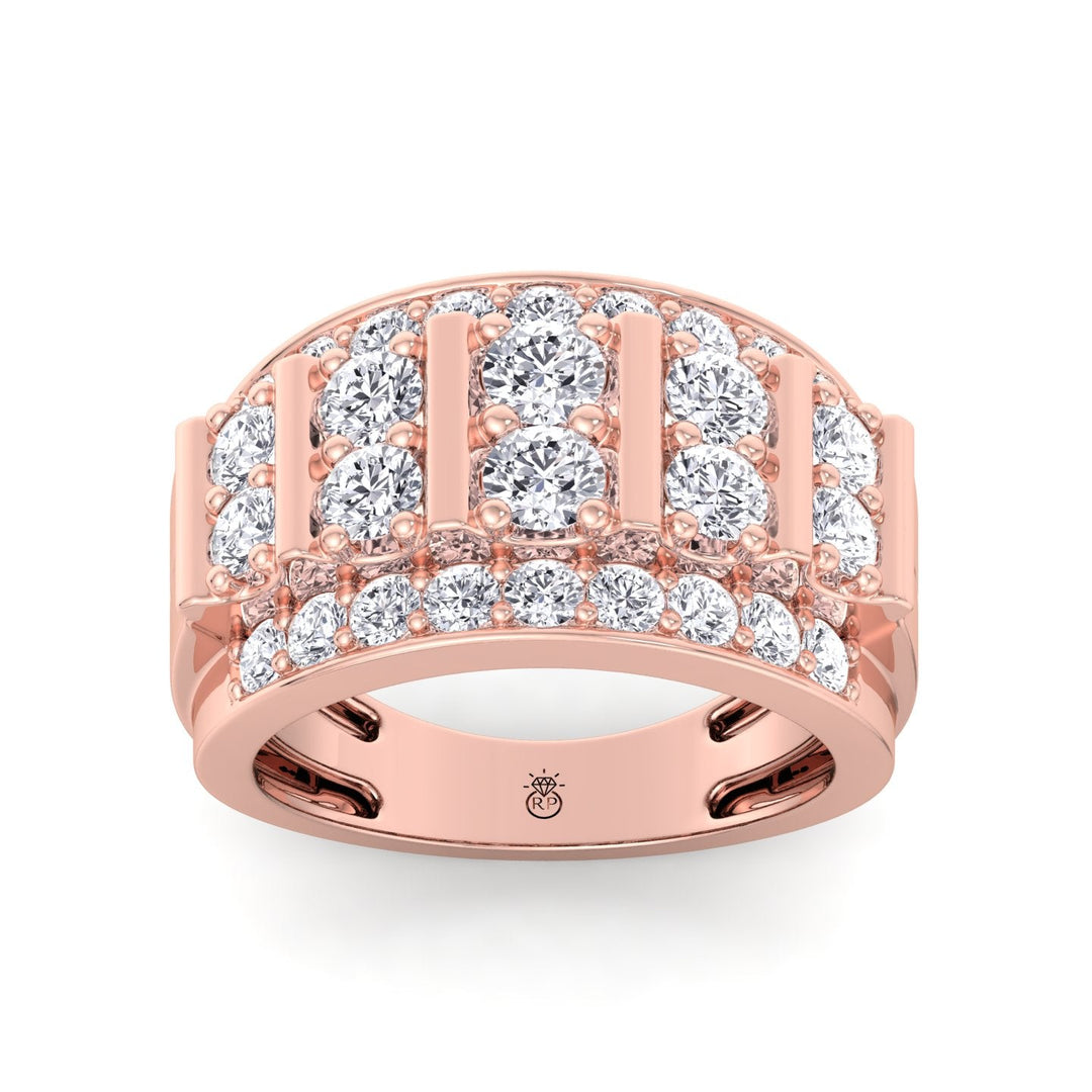 5ct Men’s Multi-Row Column Ring