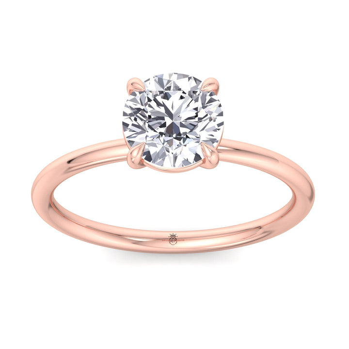 Thin Band Solitaire Round Brilliant Engagement Ring