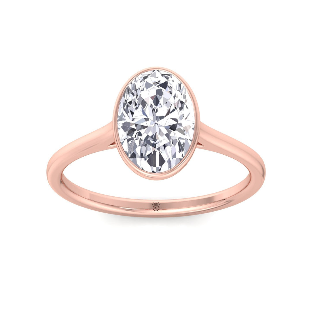 Bezel Set  Oval Cut Engagement Ring