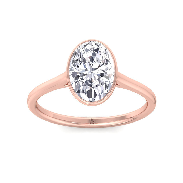 Bezel Set  Oval Cut Engagement Ring