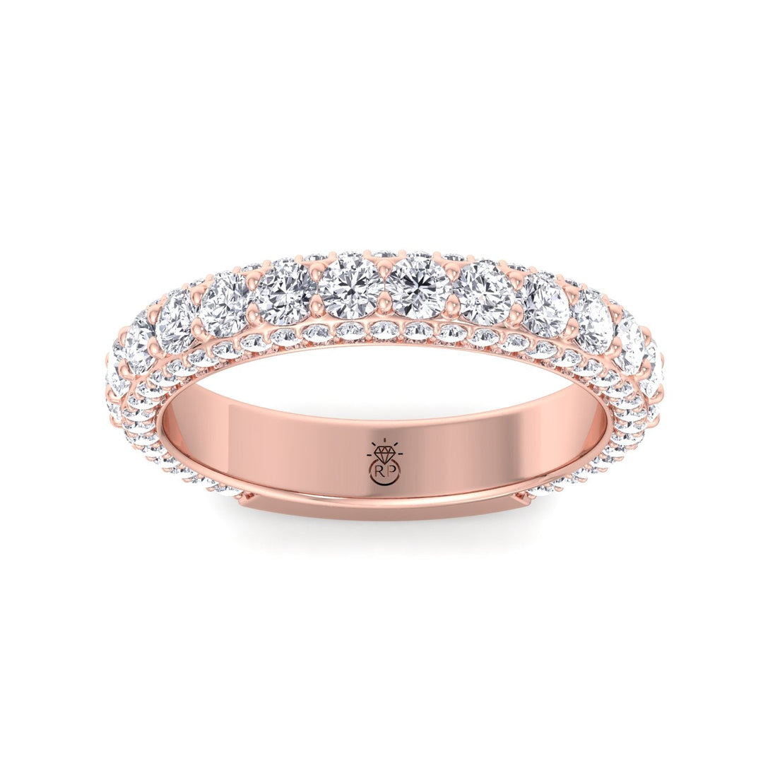 Round Cut Eternity Band with Pave Side