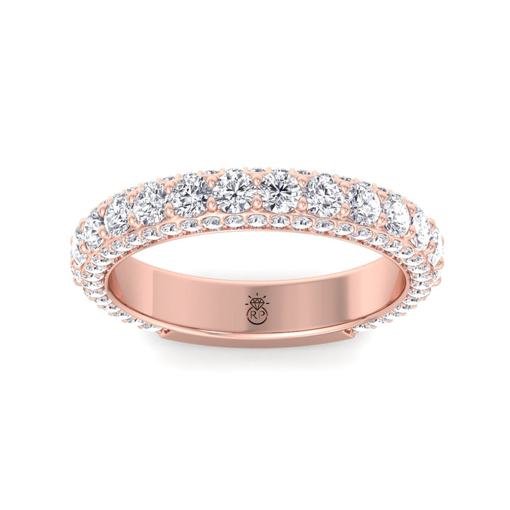 Round Cut Eternity Band with Pave Side