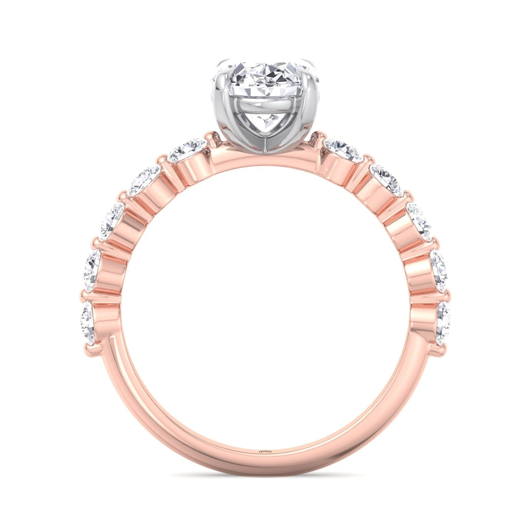 Multiple Stone Oval Cut Engagement Ring