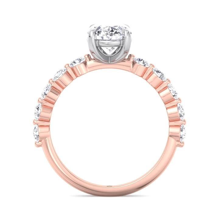 Multiple Stone Oval Cut Engagement Ring