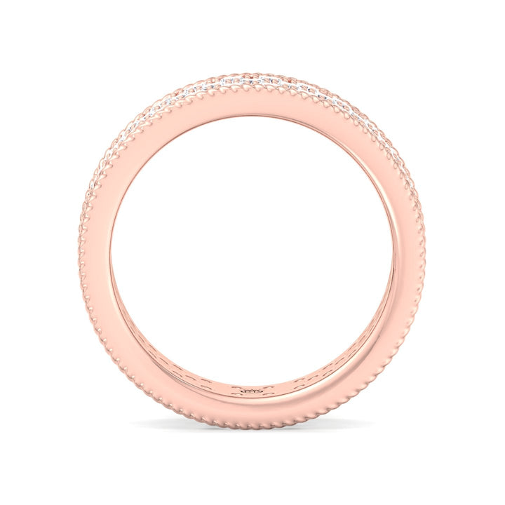 3 Row Pave Round Cut Eternity Band