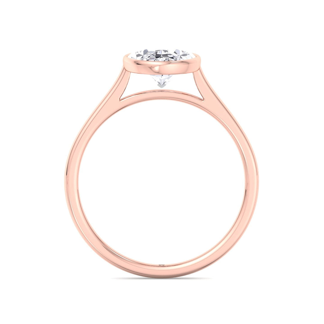 Bezel Set  Oval Cut Engagement Ring