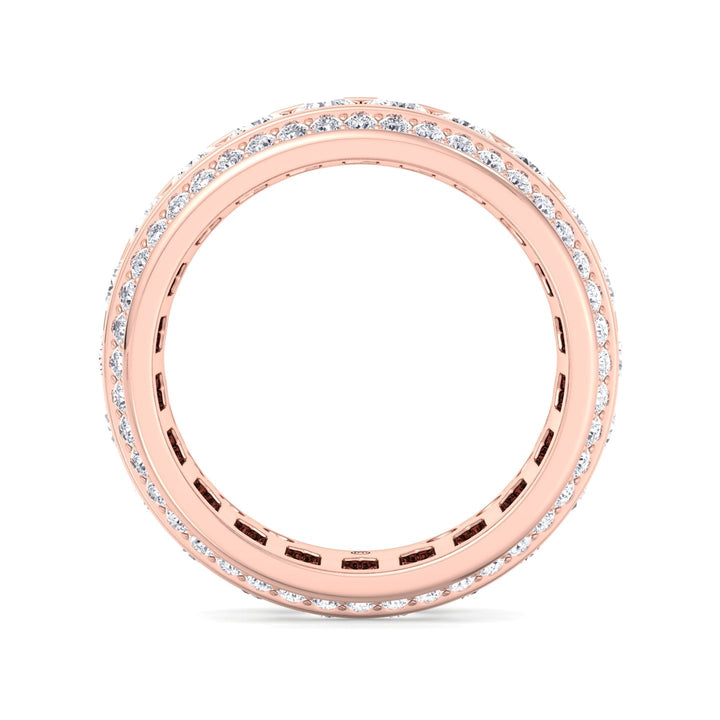 Exclusive 3 Row Round Eternity Band