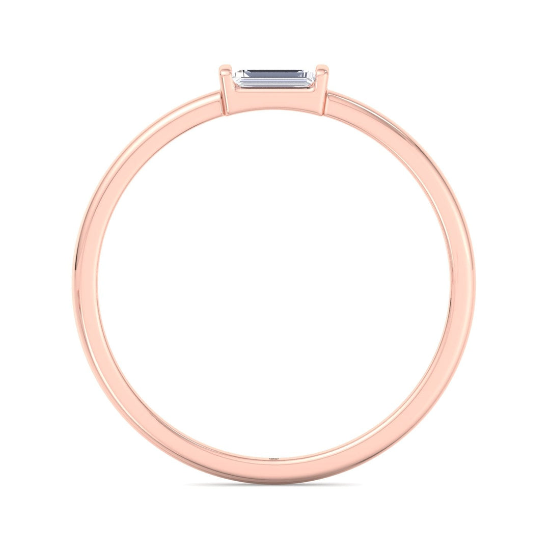 Dainty Baguette Solitaire Stackable Ring