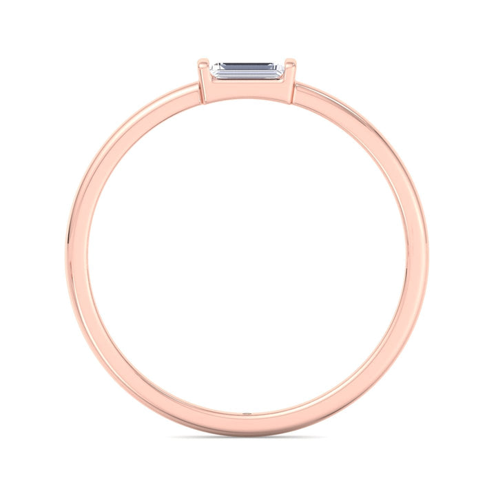 Dainty Baguette Solitaire Stackable Ring